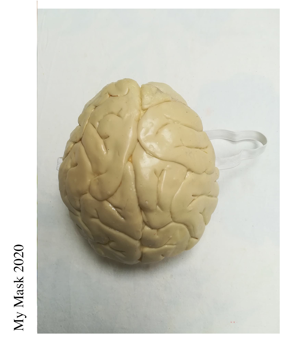 Artist- Antonino Bove / Title Usa il cervello / Use your brain / Un supporto organico per aumentare la tua capacità cerebrale / An organic support to increase one's brain capacity / Materials: rubber-silicone